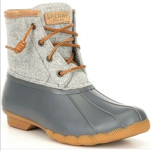 Kids’ Sperry duck boot gray wool/gray rubber size 2